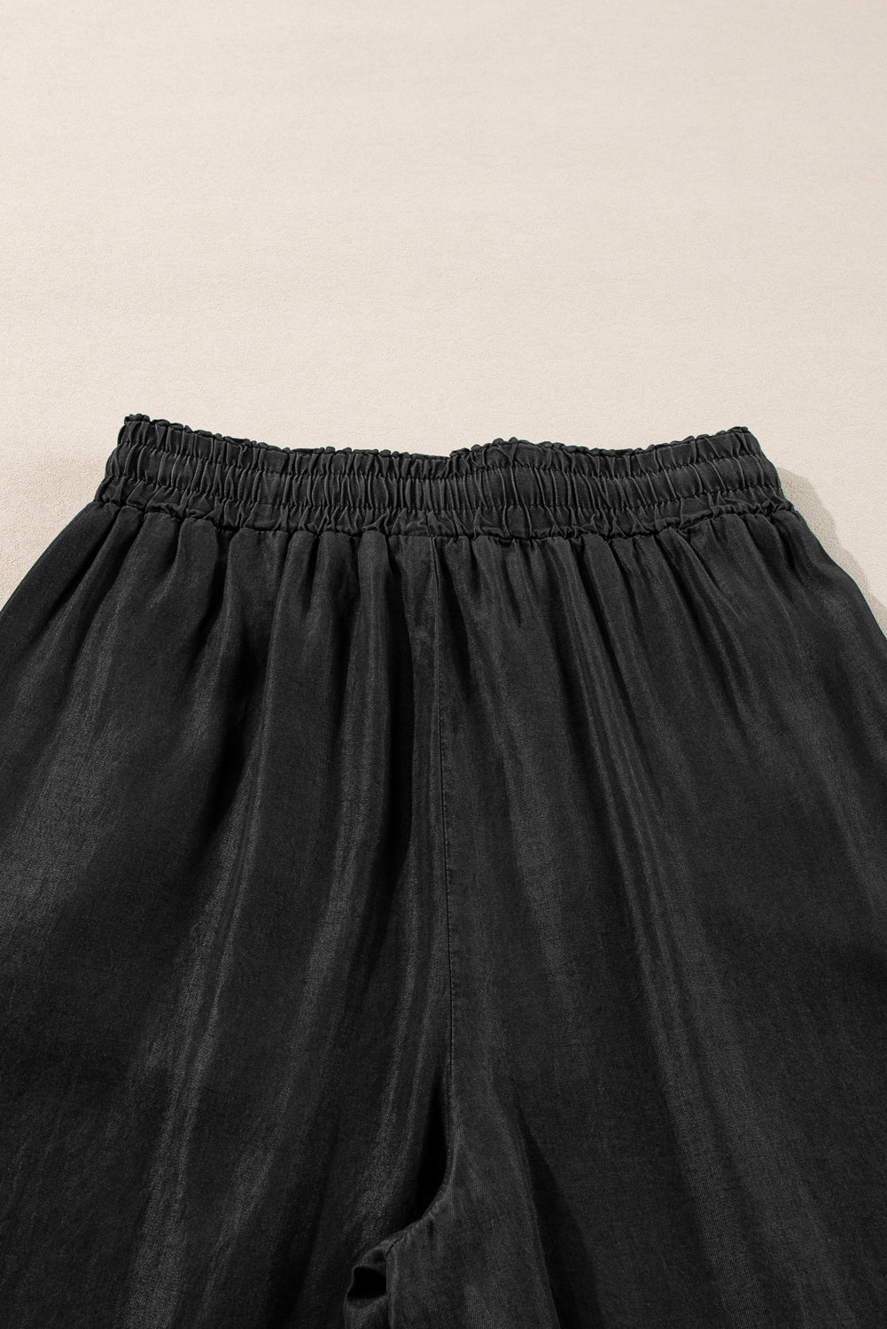 Black Drawstring High Waist Wide Leg Denim Pants - Premium Bottoms/Pants & Culotte from Momma Done Gone Crafty- Just $30! Shop now at Momma Done Gone Crafty