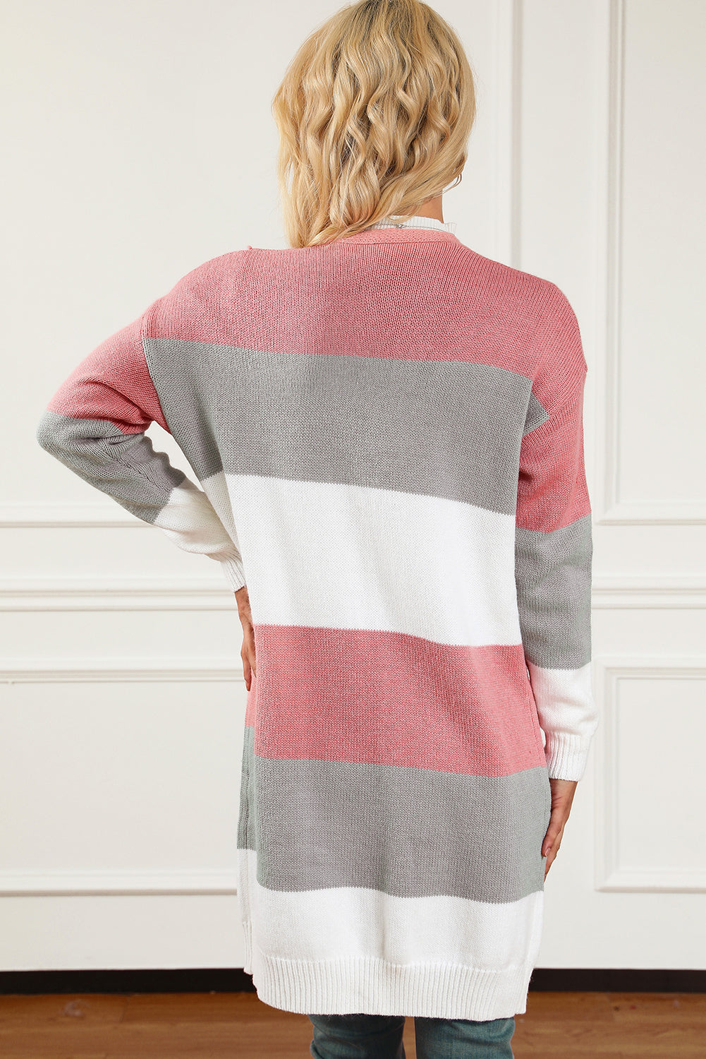 Green Colorblock Stripe Open-Front Cardigan - Premium Tops from Momma Done Gone Crafty- Just $48.06! Shop now at Momma Done Gone Crafty