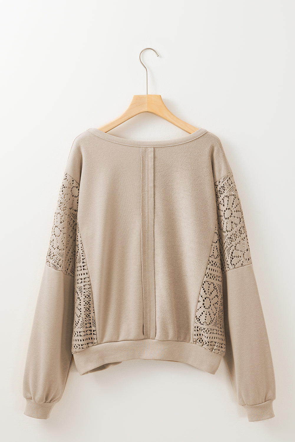Parchment Knit Crochet Exposed Seam Ribbed Trim Sweatshirt - Premium Tops/Sweatshirts & Hoodies from Ashes 2 Wildflowers Boutique, LLC- Just $24.15! Shop now at Ashes 2 Wildflowers Boutique, LLC