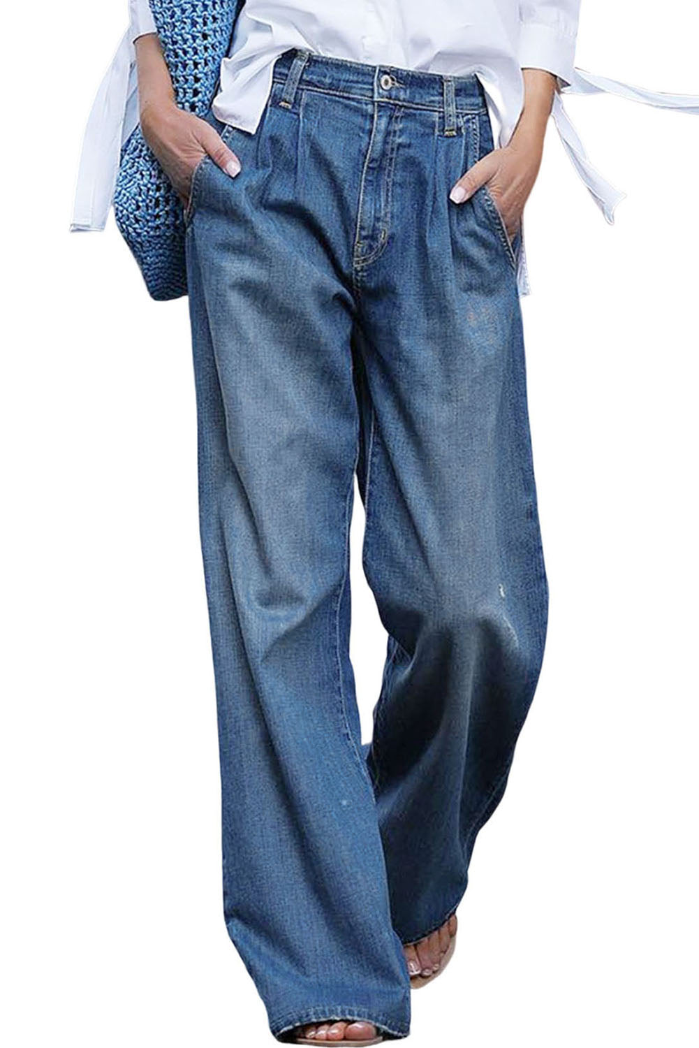 Blue Slouchy Wide Leg Jeans - Premium Bottoms/Jeans from Ashes 2 Wildflowers Boutique, LLC- Just $41.40! Shop now at Ashes 2 Wildflowers Boutique, LLC