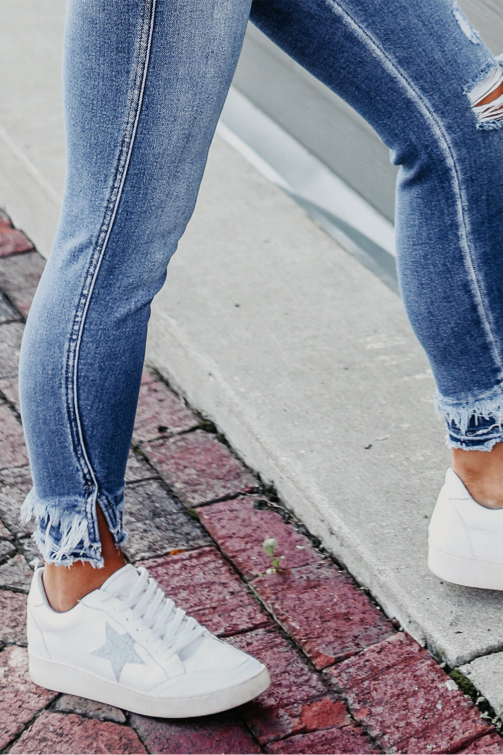 Light Blue Distressed Frayed Ankle Skinny Jeans - Premium Bottoms/Jeans from Ashes 2 Wildflowers Boutique, LLC- Just $35.52! Shop now at Ashes 2 Wildflowers Boutique, LLC