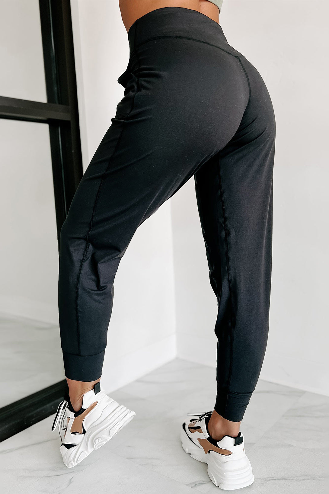 Black Exposed Seam High Waist Pocketed Joggers - Premium Bottoms/Pants & Culotte from Ashes 2 Wildflowers Boutique, LLC- Just $29.30! Shop now at Ashes 2 Wildflowers Boutique, LLC