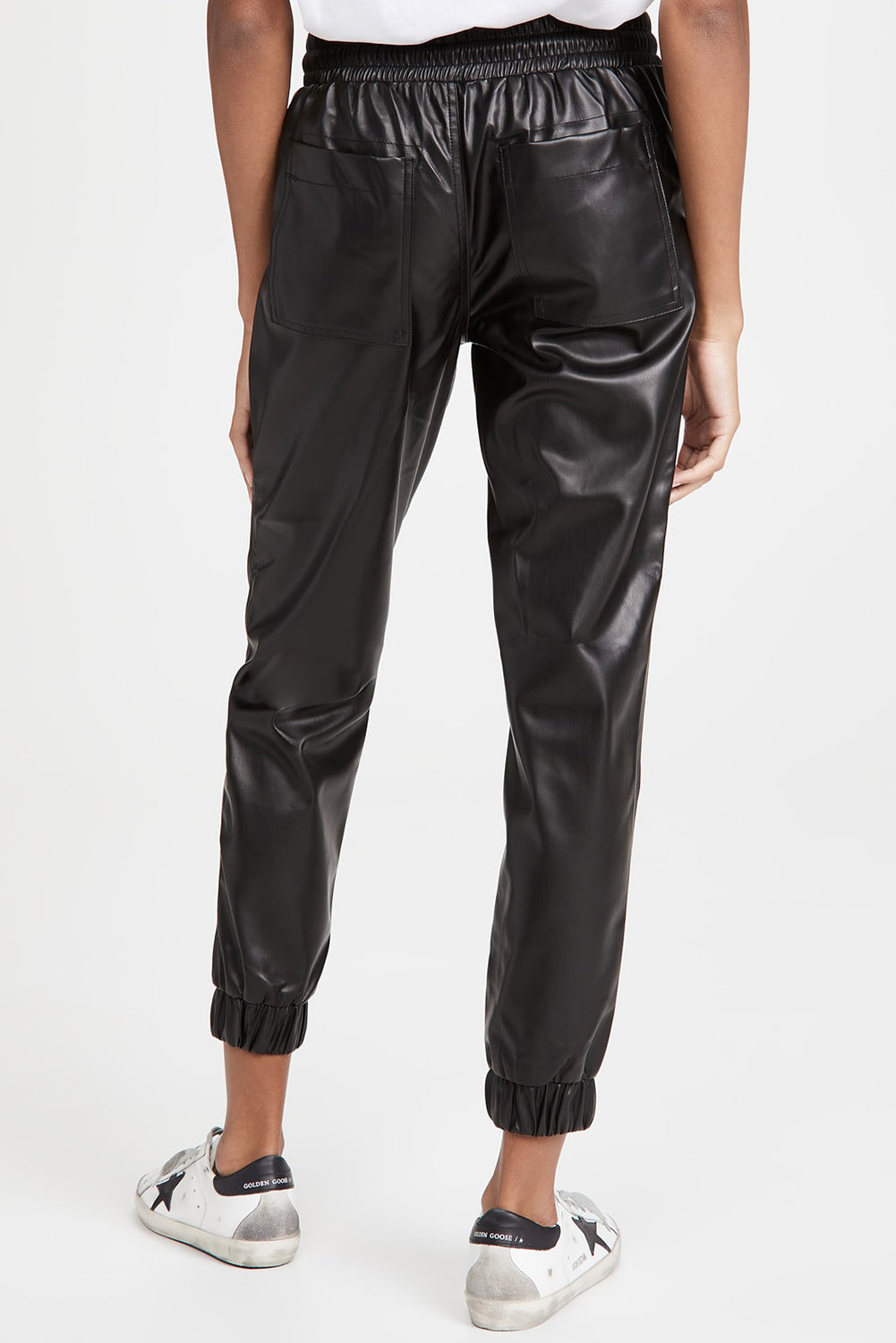 Black Faux Leather Ankle Smocked Waist Drawstring Joggers - Premium Bottoms/Pants & Culotte from Momma Done Gone Crafty- Just $25.65! Shop now at Momma Done Gone Crafty