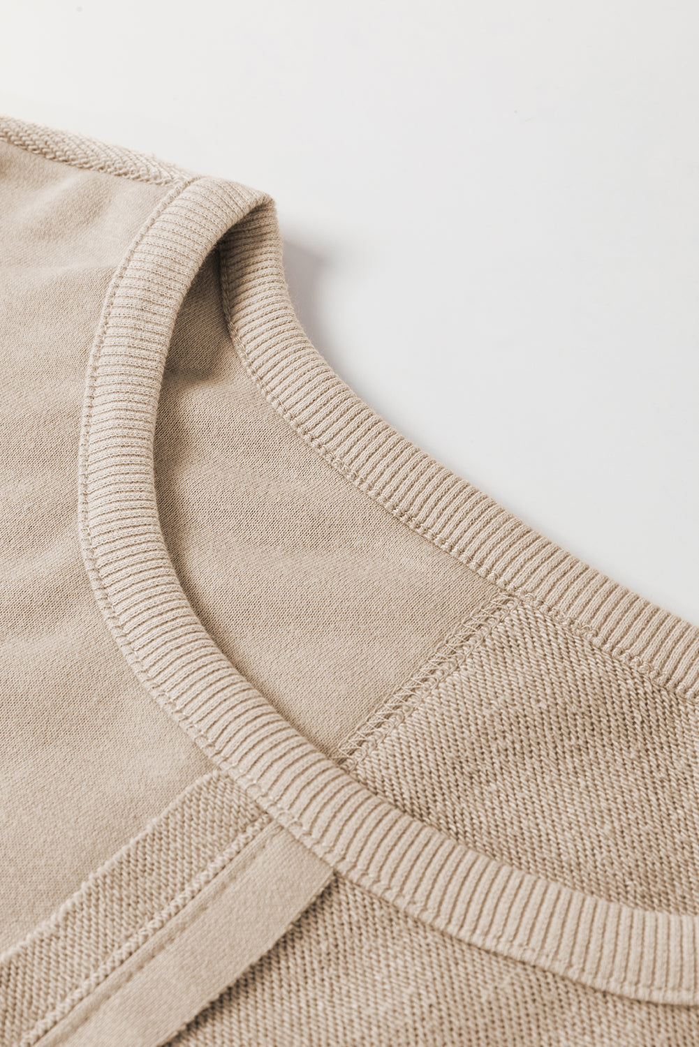 Parchment Knit Crochet Exposed Seam Ribbed Trim Sweatshirt - Premium Tops/Sweatshirts & Hoodies from Ashes 2 Wildflowers Boutique, LLC- Just $24.15! Shop now at Ashes 2 Wildflowers Boutique, LLC