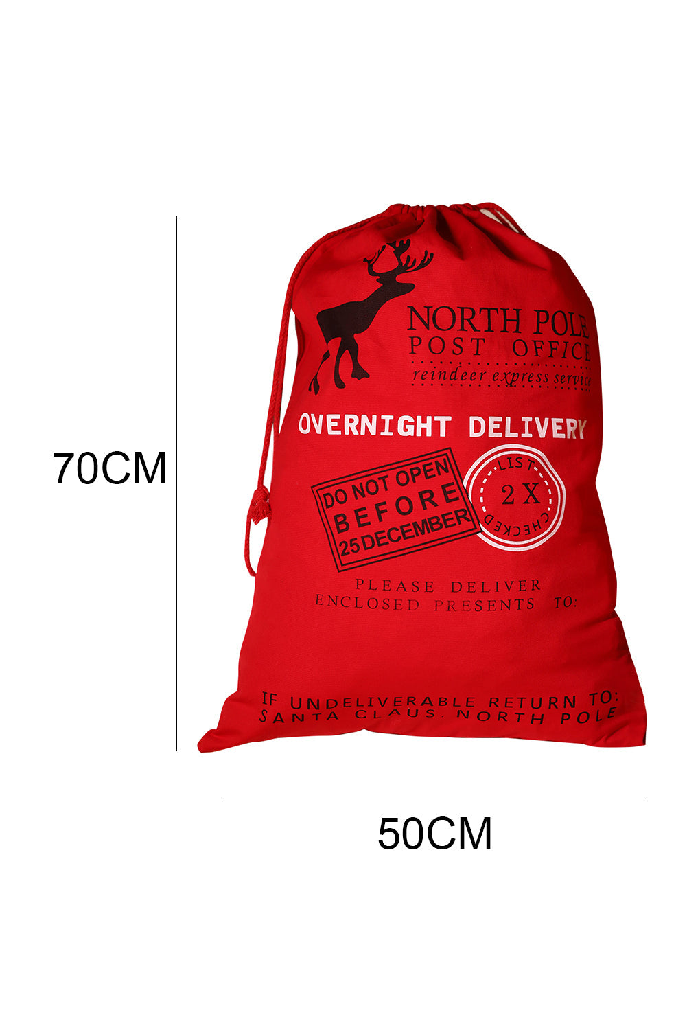 Fiery Red Christmas Drawstring Large Gift Bag - Premium Accessories from Momma Done Gone Crafty- Just $13.68! Shop now at Momma Done Gone Crafty