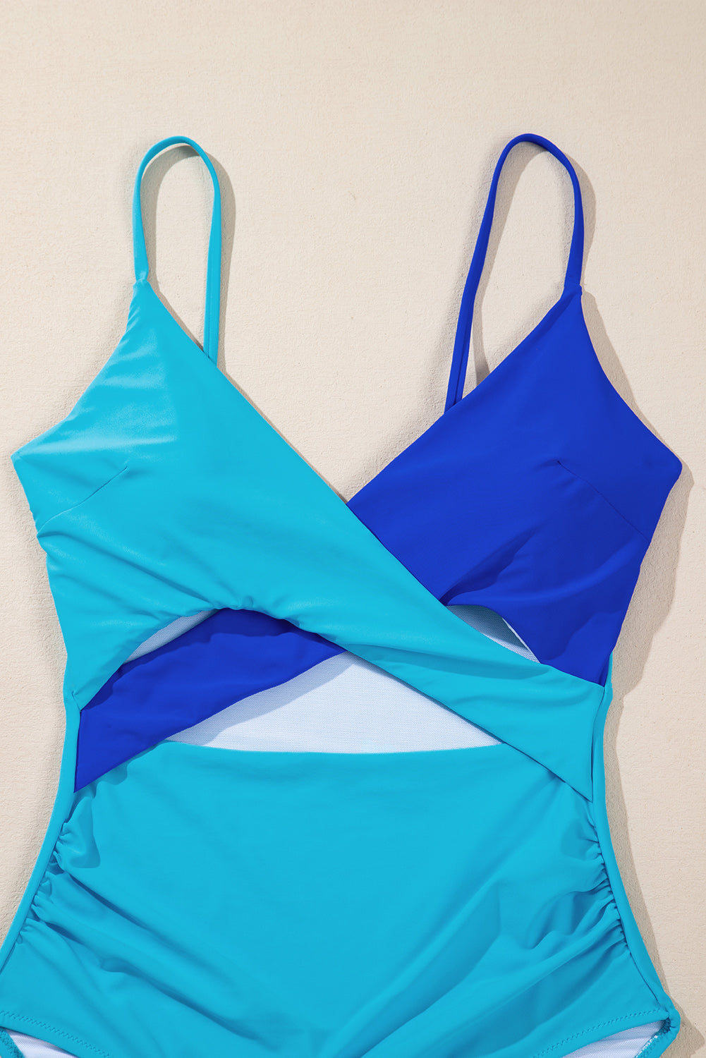 Light Blue Crossover Colorblock Cutout One Piece Swimsuit - Premium Swimwear/One Piece Swimsuit from Ashes 2 Wildflowers Boutique, LLC- Just $22.17! Shop now at Ashes 2 Wildflowers Boutique, LLC