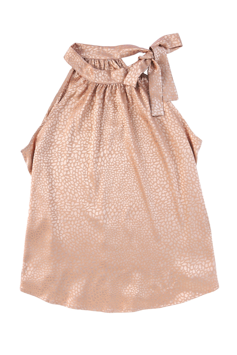 Pink Sleeveless Tie Mock Neck Leopard Tank Top - Premium Tops from Momma Done Gone Crafty- Just $42.90! Shop now at Momma Done Gone Crafty