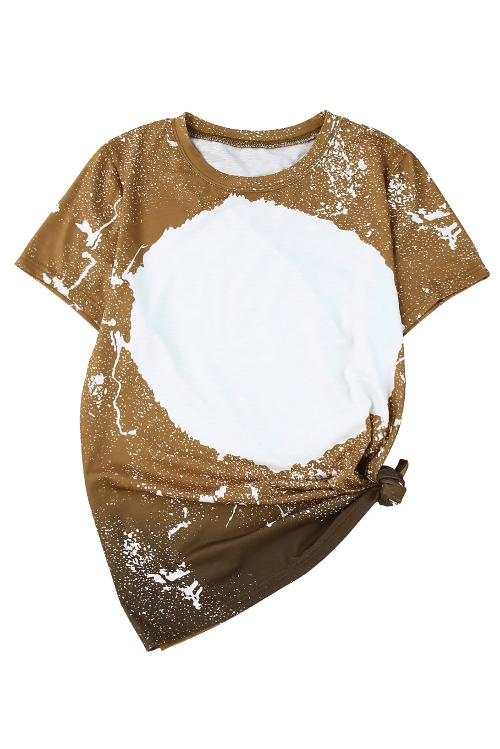 Orange Bleached Blank Crew Neck Short Sleeve Top - Premium Tops from Momma Done Gone Crafty- Just $56.40! Shop now at Momma Done Gone Crafty