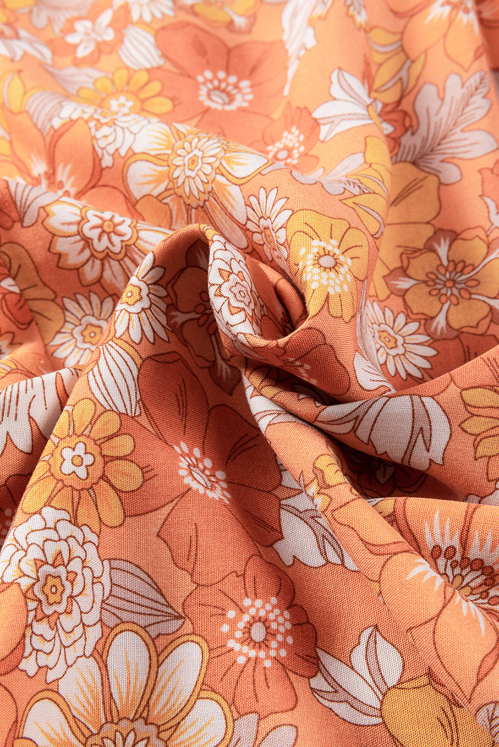 Grapefruit Orange Tie Waist Boho Floral Wide Leg Pants - Premium Bottoms from Momma Done Gone Crafty- Just $36.27! Shop now at Momma Done Gone Crafty