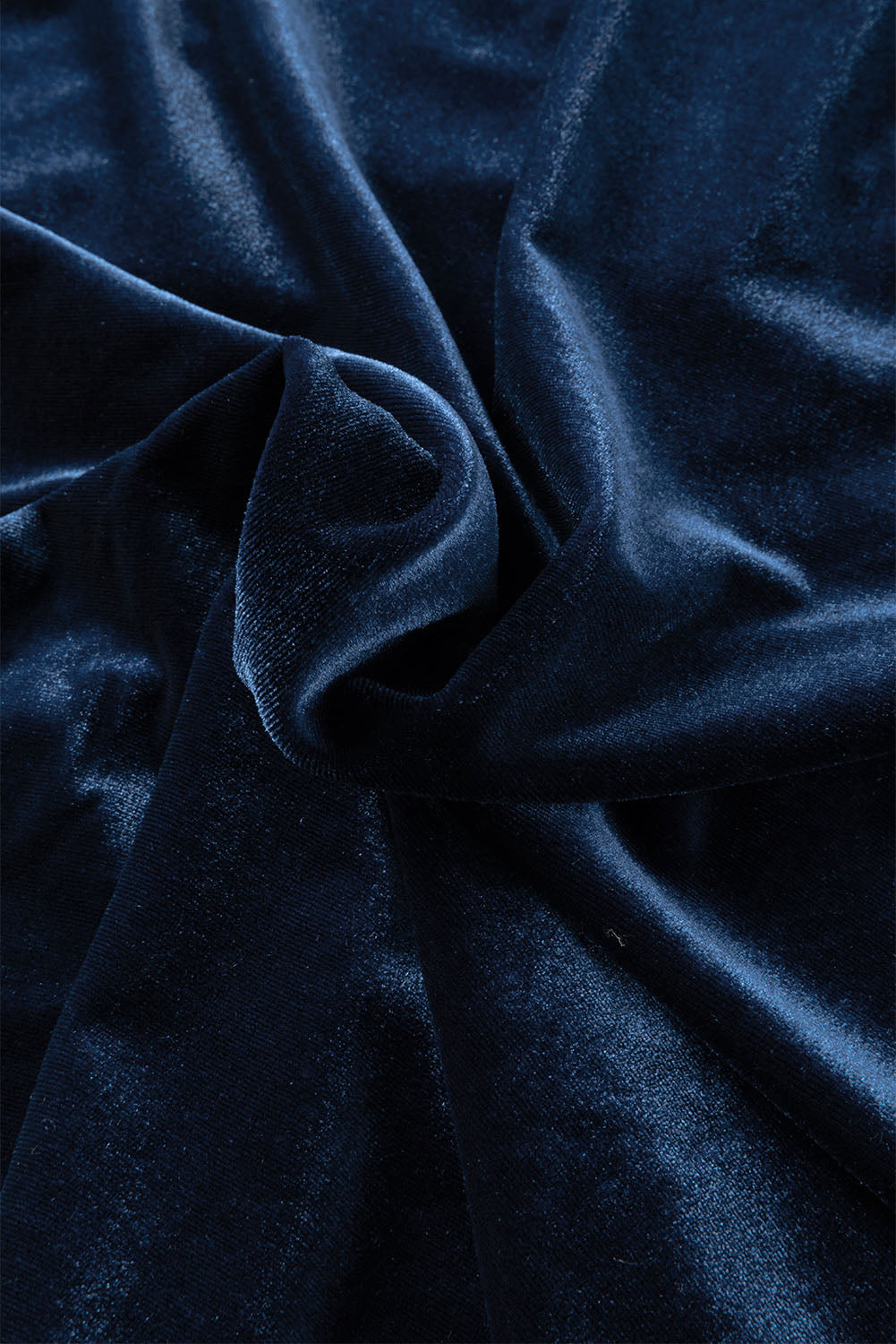 Navy Blue Frilled Neck Buttoned Front Velvet Top - Premium Tops from Momma Done Gone Crafty- Just $40.11! Shop now at Momma Done Gone Crafty