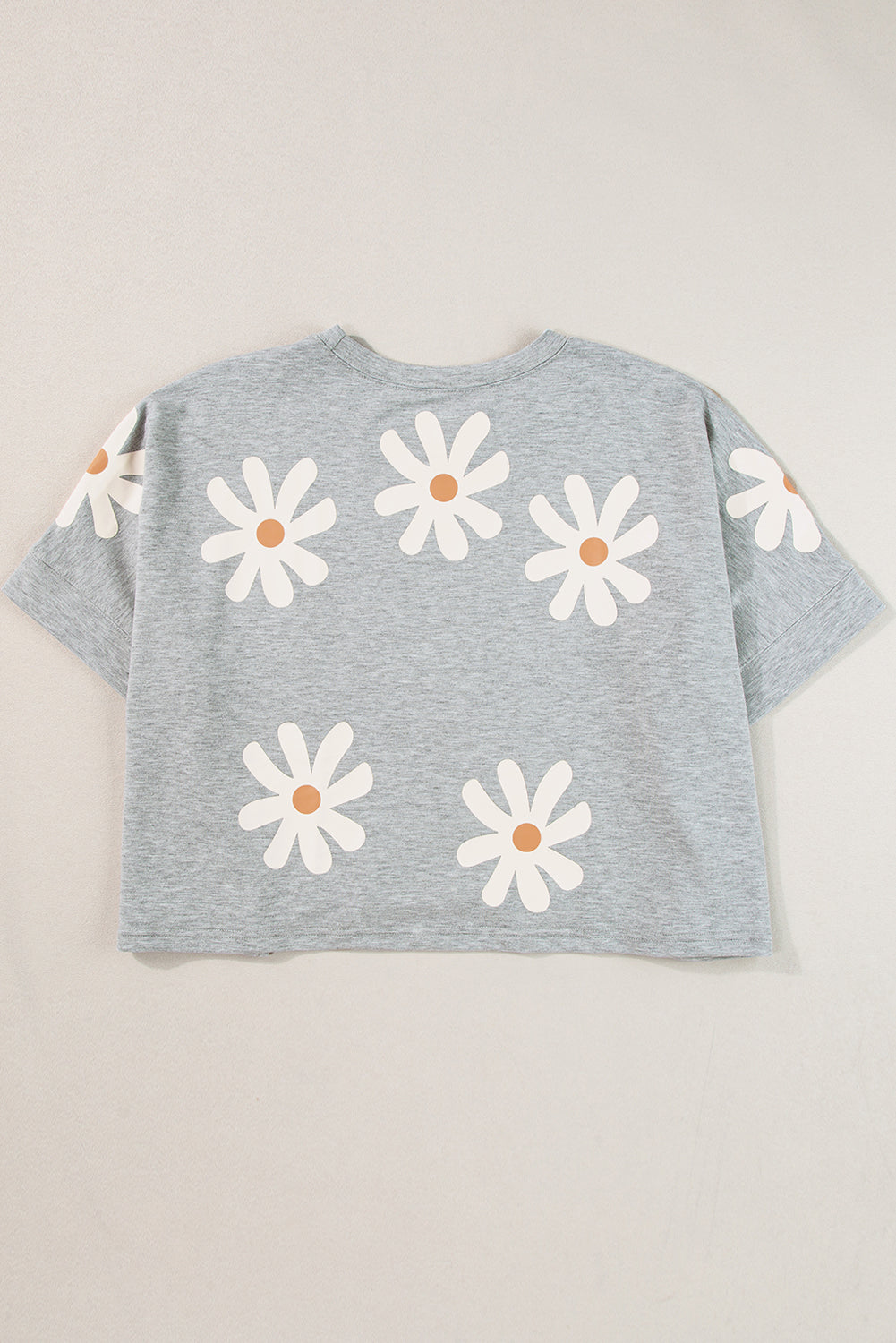 Gray Daisy Flower Printed Casual T Shirt - Premium Tops/Tops & Tees from Momma Done Gone Crafty- Just $30! Shop now at Momma Done Gone Crafty