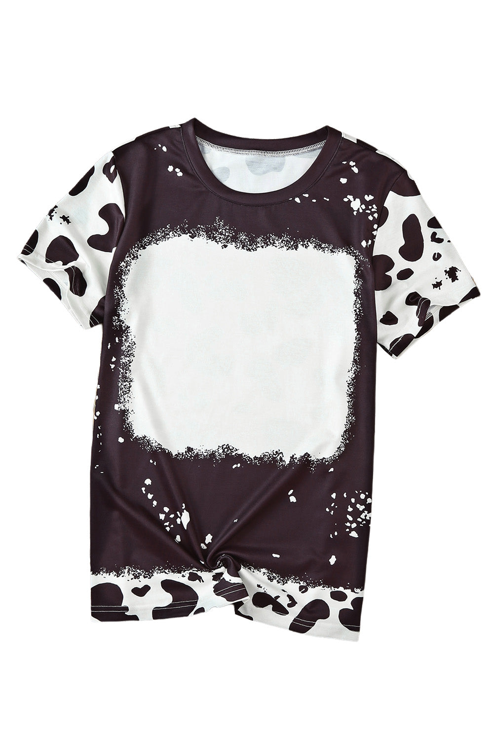 Black Tie Dye Bleached Crew Neck Short Sleeves T-shirt - Premium Tops from Momma Done Gone Crafty- Just $28.99! Shop now at Momma Done Gone Crafty