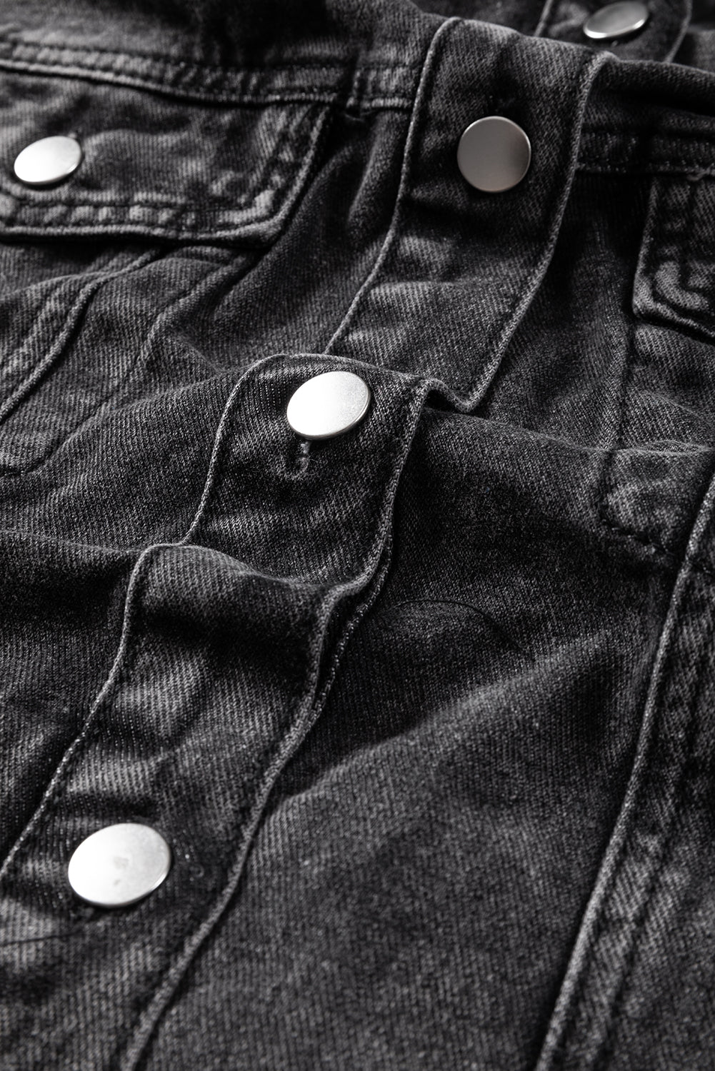 Black Drawstring Hooded Frayed Denim Jacket - Premium Outerwear from Momma Done Gone Crafty- Just $52.23! Shop now at Momma Done Gone Crafty