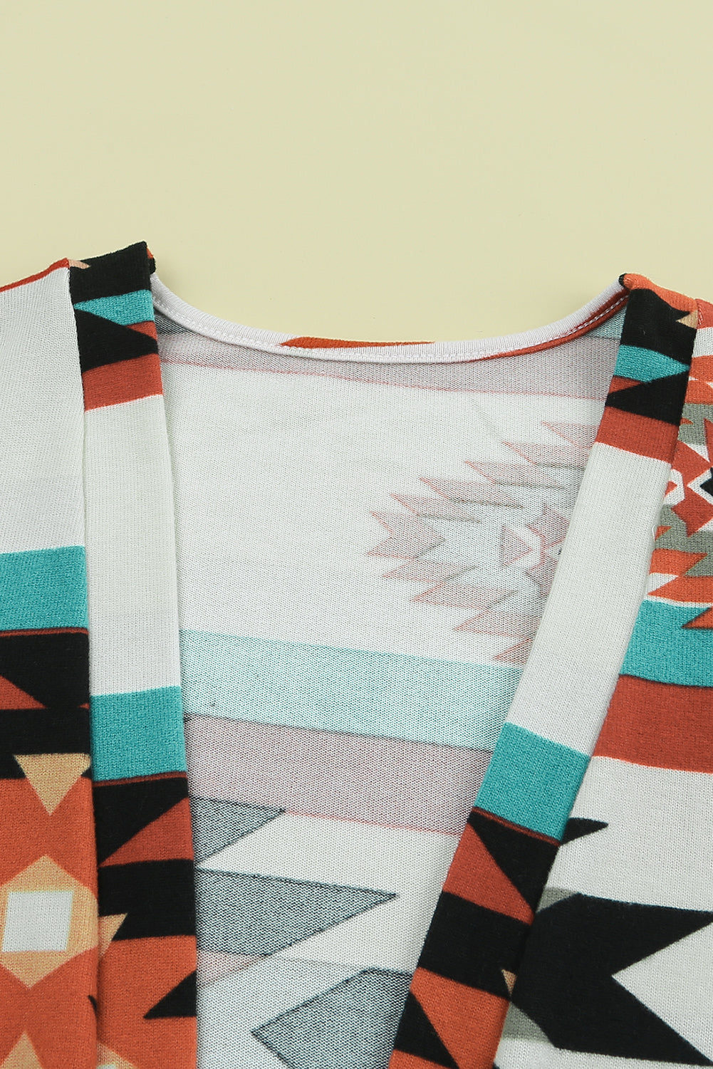 Multicolor Geometric Color Block Open Front Long Cardigan - Premium Tops from Momma Done Gone Crafty- Just $32.94! Shop now at Momma Done Gone Crafty