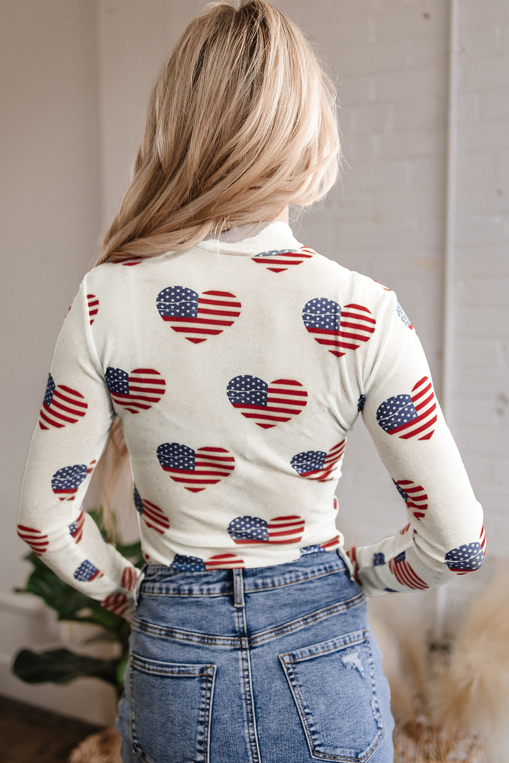 White Americana Glitter Mesh Long Sleeve Bodysuit - Premium Tops/Bodysuits from Ashes 2 Wildflowers Boutique, LLC- Just $26.90! Shop now at Ashes 2 Wildflowers Boutique, LLC