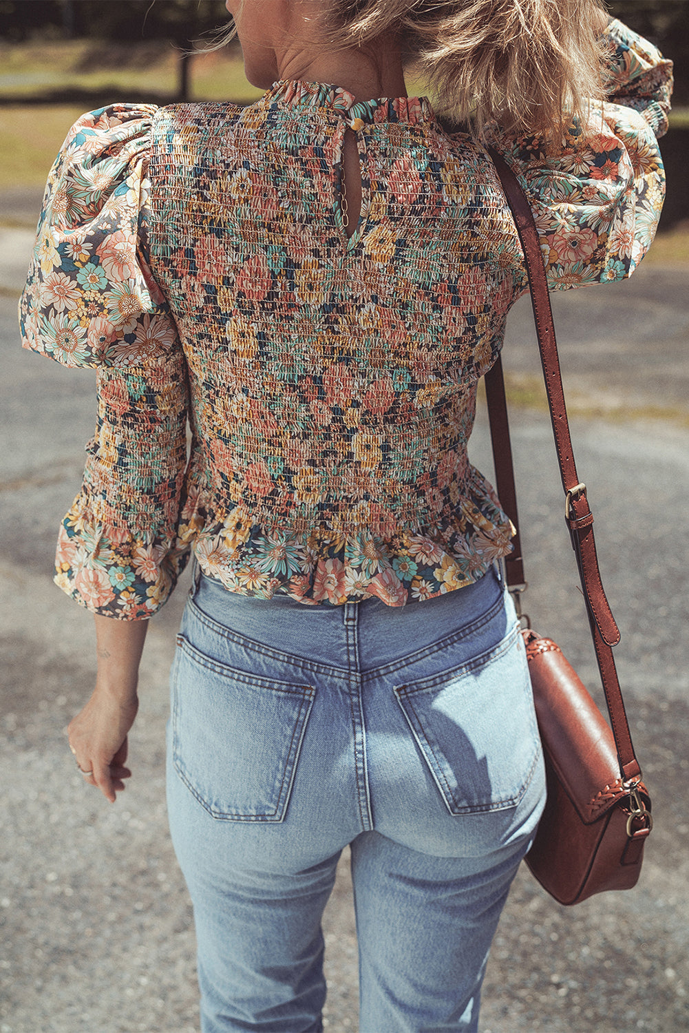 Yellow Floral Print Smocked Bubble Sleeve Ruffled Crop Top - Premium Tops/Blouses & Shirts from Ashes 2 Wildflowers Boutique, LLC- Just $36.43! Shop now at Ashes 2 Wildflowers Boutique, LLC
