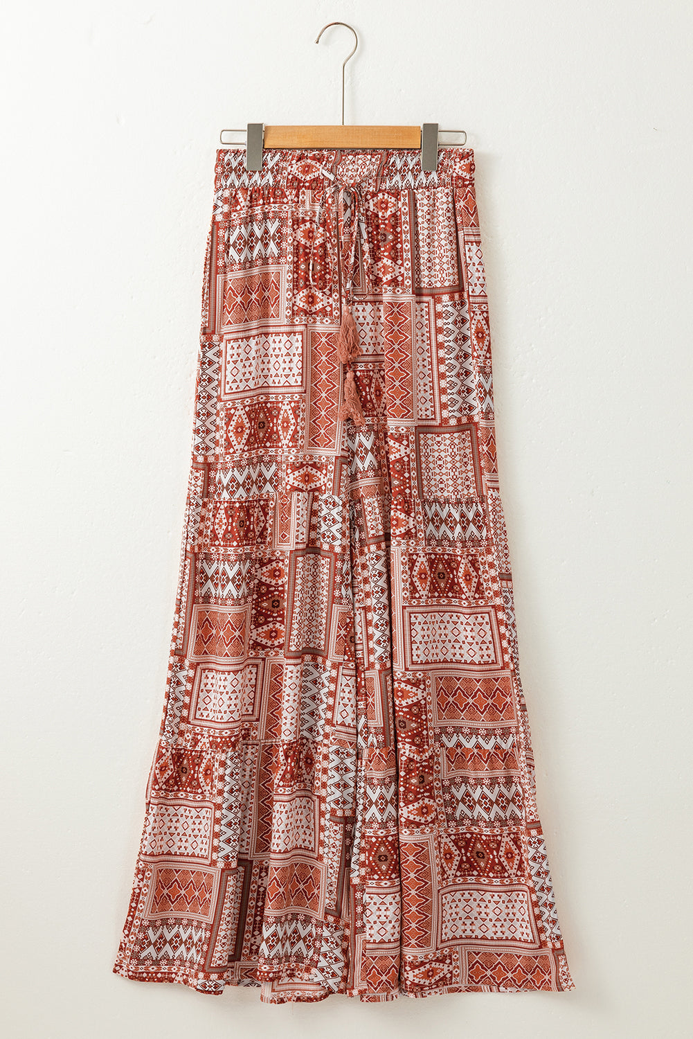 Brown Boho Aztec Print Tiered Palazzo Pants - Premium Bottoms/Pants & Culotte from Momma Done Gone Crafty- Just $26.55! Shop now at Momma Done Gone Crafty