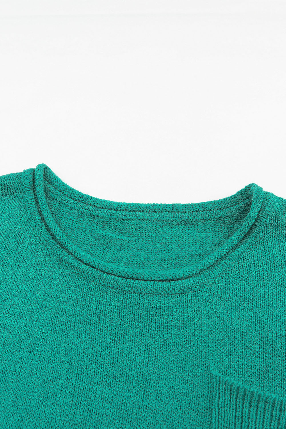 Green Solid Color Off Shoulder Rib Knit Sweater with Pocket - Premium Tops from Momma Done Gone Crafty- Just $40.20! Shop now at Momma Done Gone Crafty