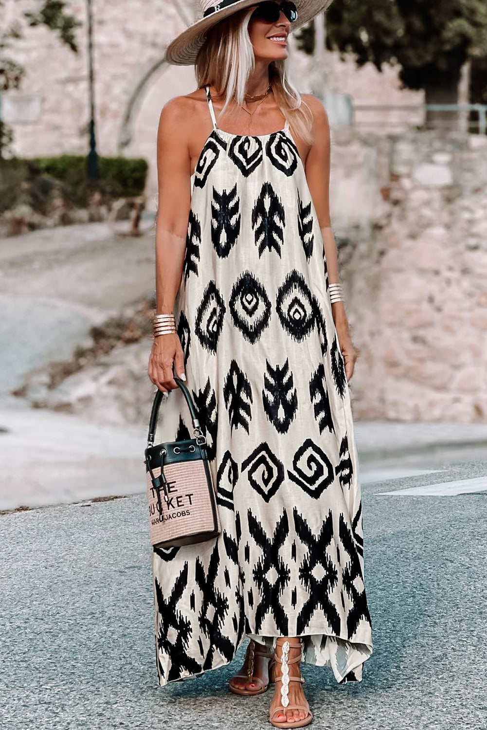 Black Western  Aztec Printed Fashion Vacation Sundress - Premium Dresses/Maxi Dresses from Ashes 2 Wildflowers Boutique, LLC- Just $28.74! Shop now at Ashes 2 Wildflowers Boutique, LLC