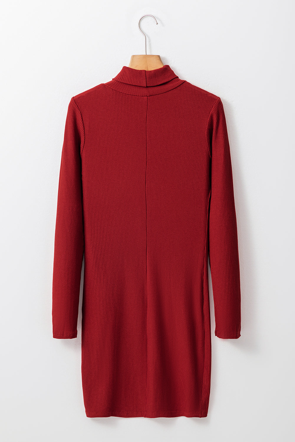 Racing Red Ribbed Knit Long Sleeve High Neck Mini Dress - Premium Sweaters & Cardigans/Sweater Dresses from Momma Done Gone Crafty- Just $18.90! Shop now at Momma Done Gone Crafty