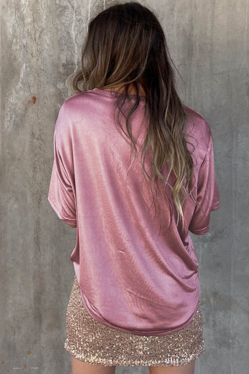 Pink Chest Pocket Loose Fit T Shirt - Premium Tops/Tops & Tees from Momma Done Gone Crafty- Just $22.99! Shop now at Momma Done Gone Crafty