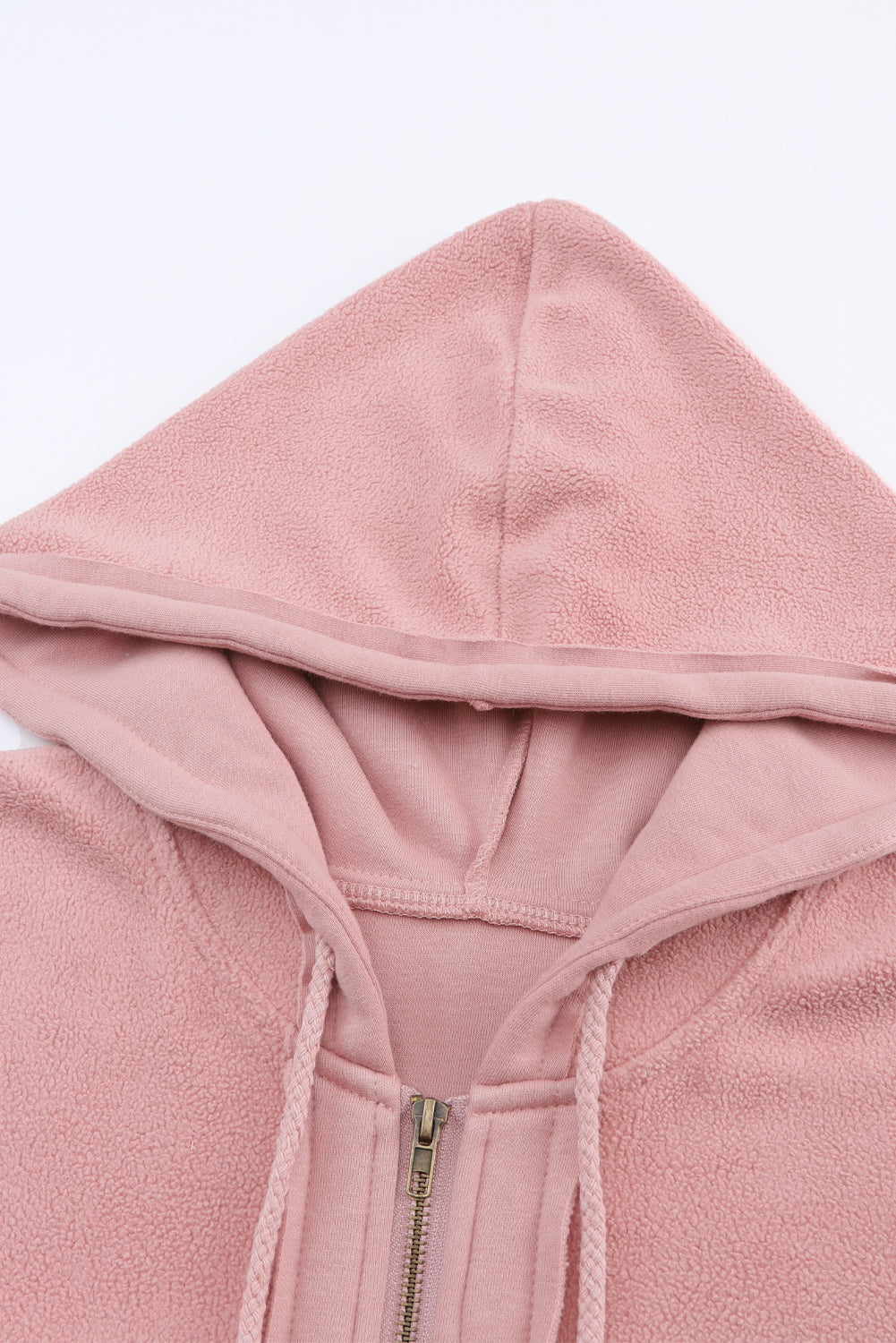 Pink Flap Pocket Drawstring Hood Zip Up Jacket - Premium Outerwear from Momma Done Gone Crafty- Just $58.99! Shop now at Momma Done Gone Crafty