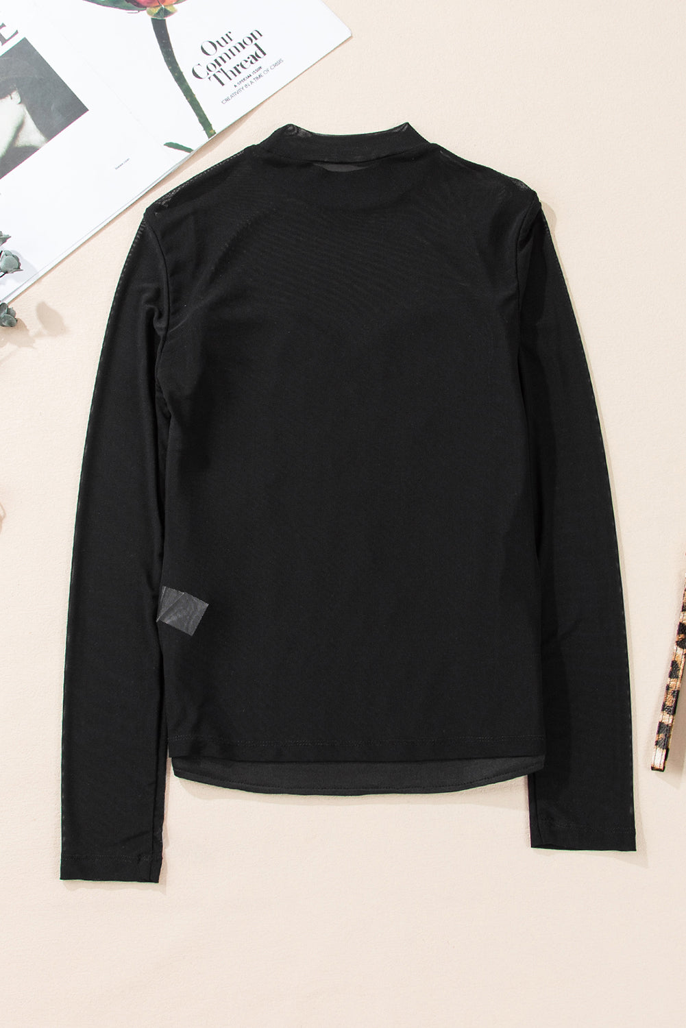 Black Sequin Velvet Sheer Mesh Mock Neck Blouse - Premium Tops/Blouses & Shirts from Momma Done Gone Crafty- Just $18.45! Shop now at Momma Done Gone Crafty