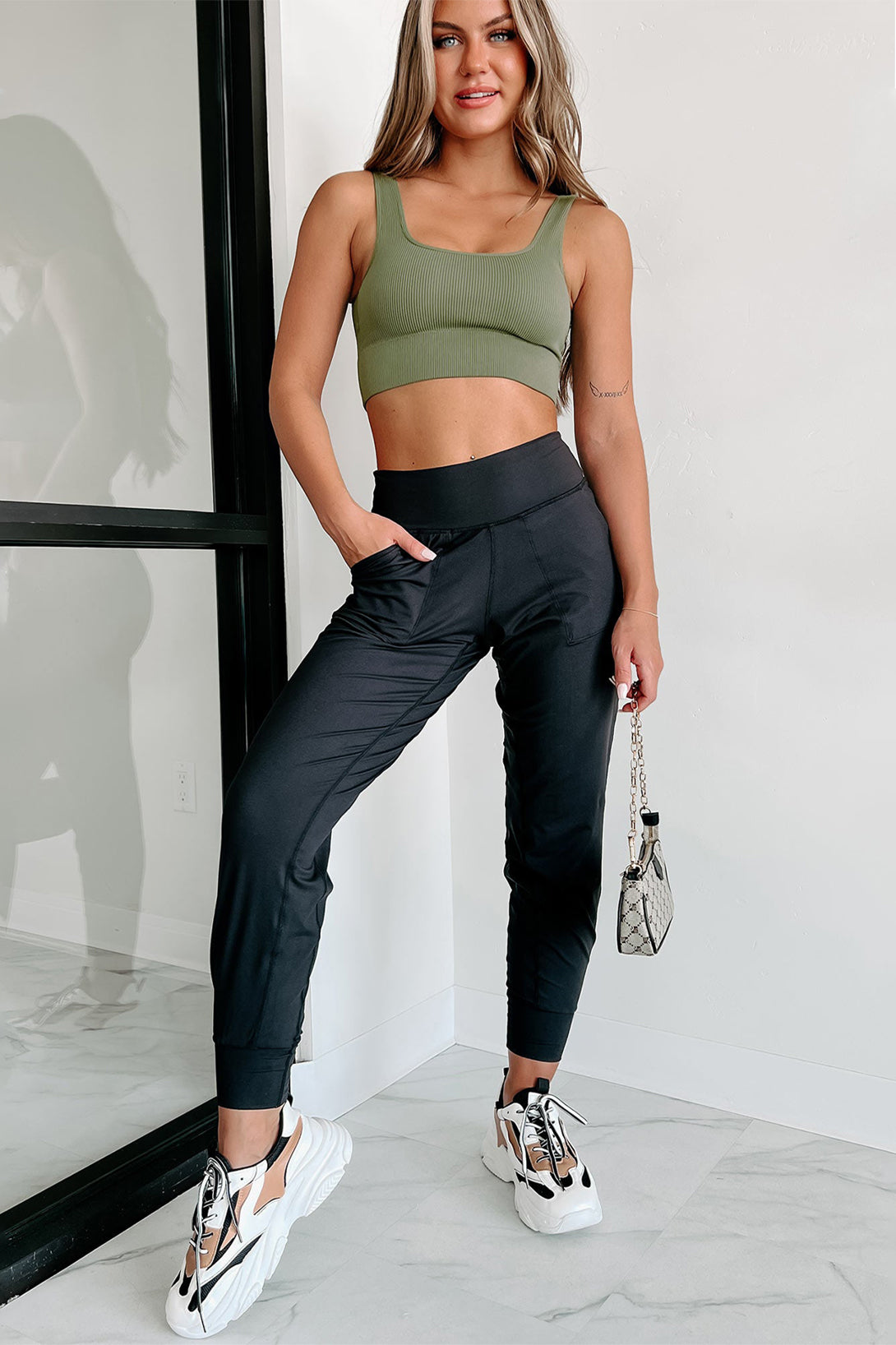 Black Exposed Seam High Waist Pocketed Joggers - Premium Bottoms/Pants & Culotte from Ashes 2 Wildflowers Boutique, LLC- Just $29.30! Shop now at Ashes 2 Wildflowers Boutique, LLC