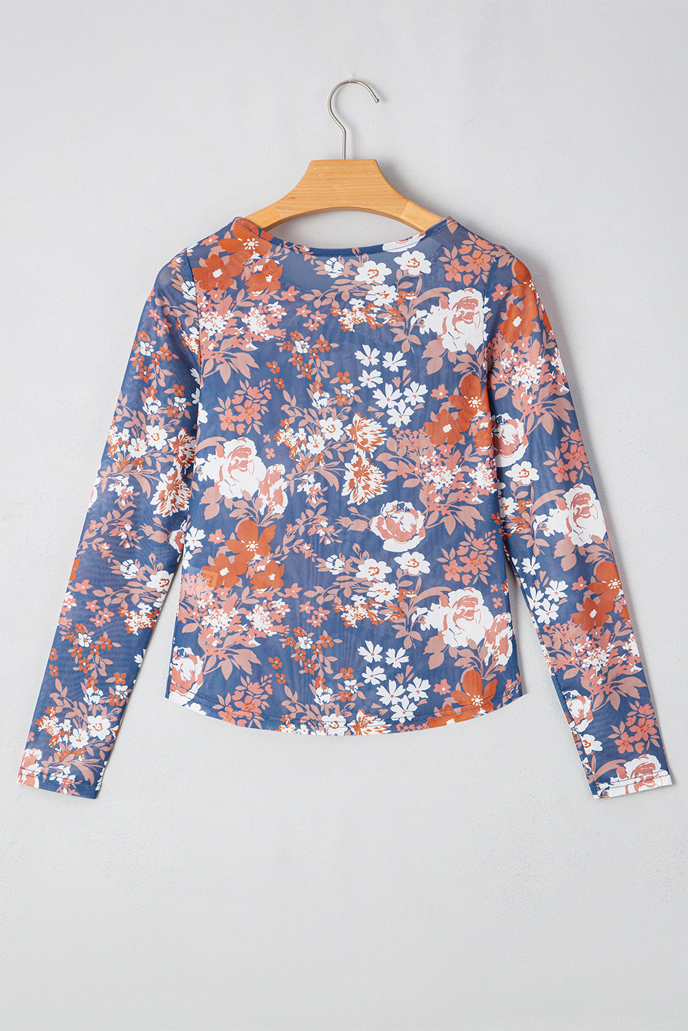 Orchid Petal Floral Print Mesh Fitted Long Sleeve Top - Premium Tops/Long Sleeve Tops from Ashes 2 Wildflowers Boutique, LLC- Just $24.50! Shop now at Ashes 2 Wildflowers Boutique, LLC