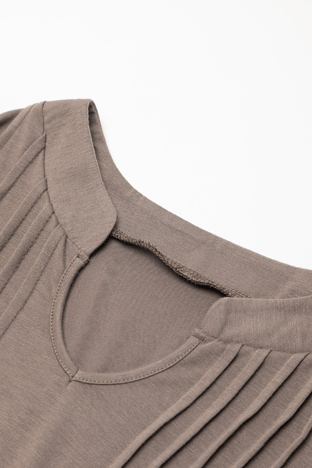 Desert Palm Notched Neck Pleated Puff Sleeve Shift T-shirt Dress - Premium Dresses/T Shirt Dresses from Ashes 2 Wildflowers Boutique, LLC- Just $18.03! Shop now at Ashes 2 Wildflowers Boutique, LLC