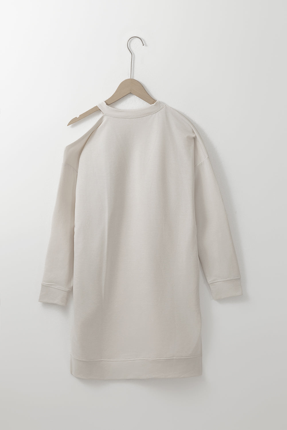 Khaki Single Cold Shoulder T-shirt Dress with Slits - Premium Dresses from Momma Done Gone Crafty- Just $36.36! Shop now at Momma Done Gone Crafty
