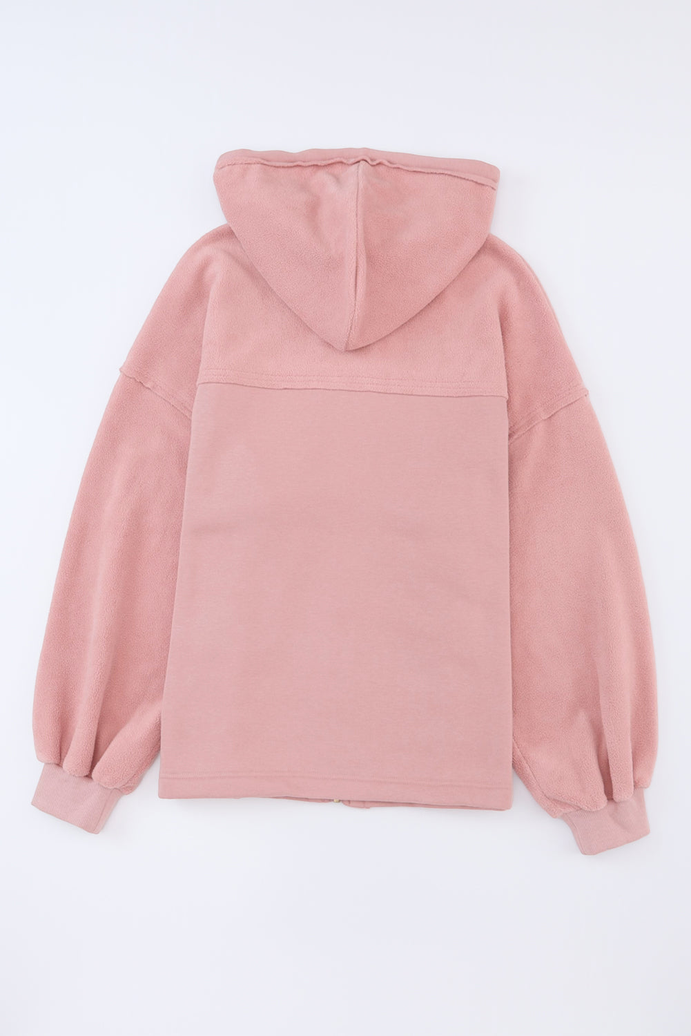 Pink Flap Pocket Drawstring Hood Zip Up Jacket - Premium Outerwear from Momma Done Gone Crafty- Just $58.99! Shop now at Momma Done Gone Crafty