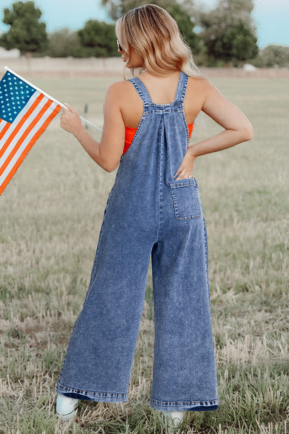 Light Blue Mineral Wash Buttoned Straps Wide Leg Denim Overalls - Premium Bottoms/Jumpsuits & Rompers from Ashes 2 Wildflowers Boutique, LLC- Just $47.10! Shop now at Ashes 2 Wildflowers Boutique, LLC