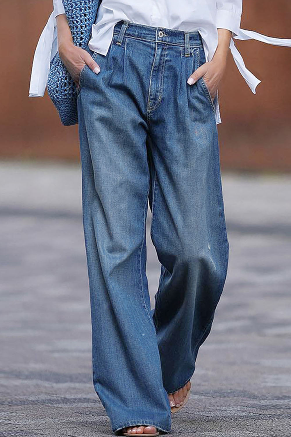 Blue Slouchy Wide Leg Jeans - Premium Bottoms/Jeans from Ashes 2 Wildflowers Boutique, LLC- Just $41.40! Shop now at Ashes 2 Wildflowers Boutique, LLC