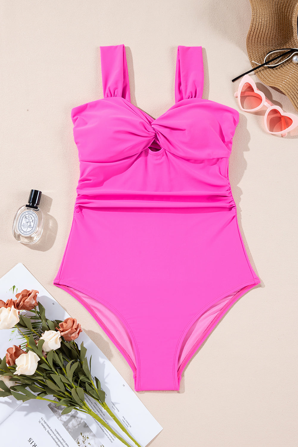 Bright Pink Cut out Twist Bowknot Backless One Piece Swimsuit - Premium Swimwear/One Piece Swimsuit from Ashes 2 Wildflowers Boutique, LLC- Just $21.75! Shop now at Ashes 2 Wildflowers Boutique, LLC