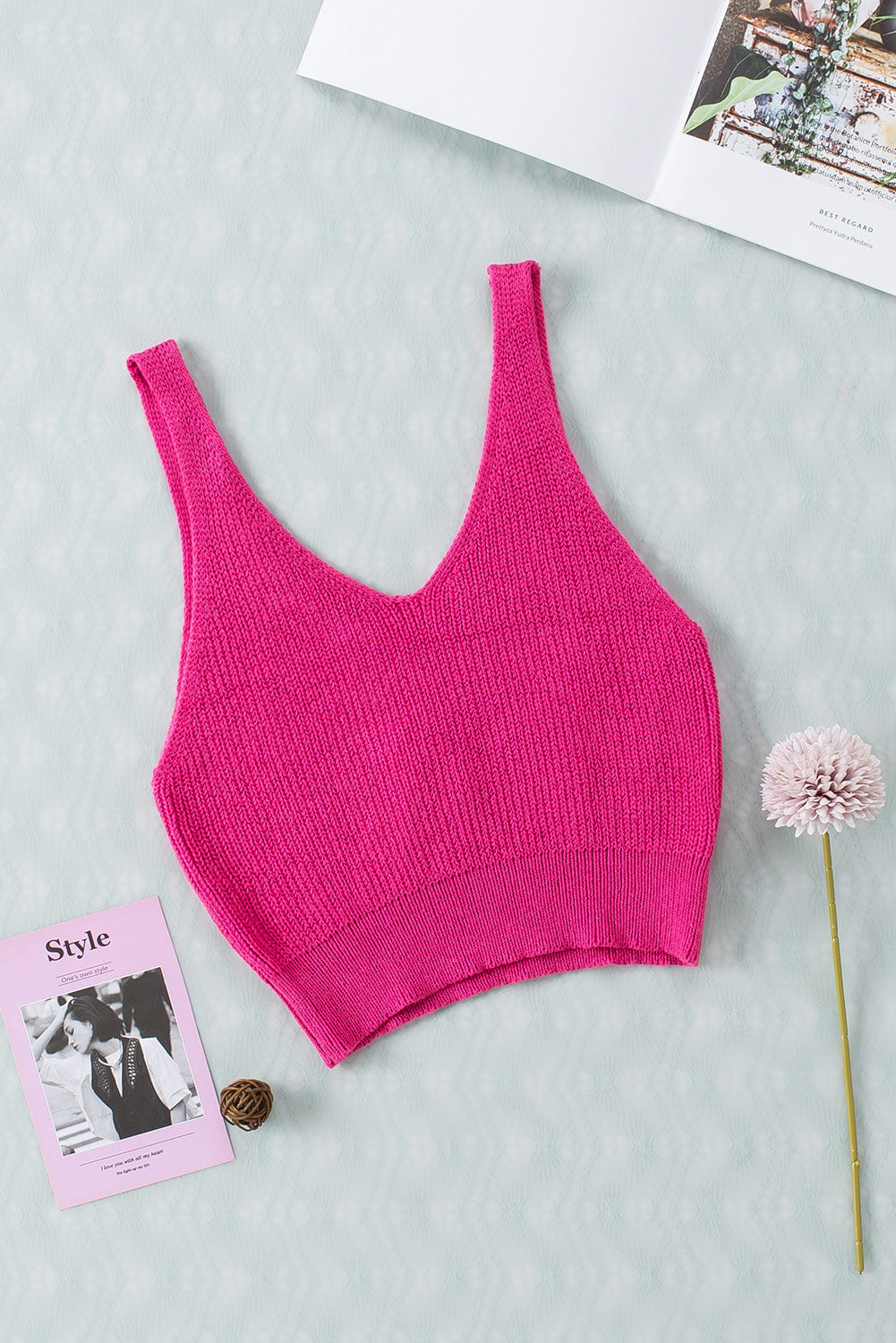 Rose Cropped Woolen Knit Vest - Premium Tops from Momma Done Gone Crafty- Just $43.20! Shop now at Momma Done Gone Crafty