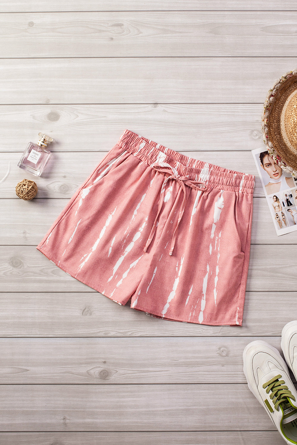 Pink Tie Dye Drawstring Casual Shorts - Premium Bottoms from Momma Done Gone Crafty- Just $44.10! Shop now at Momma Done Gone Crafty