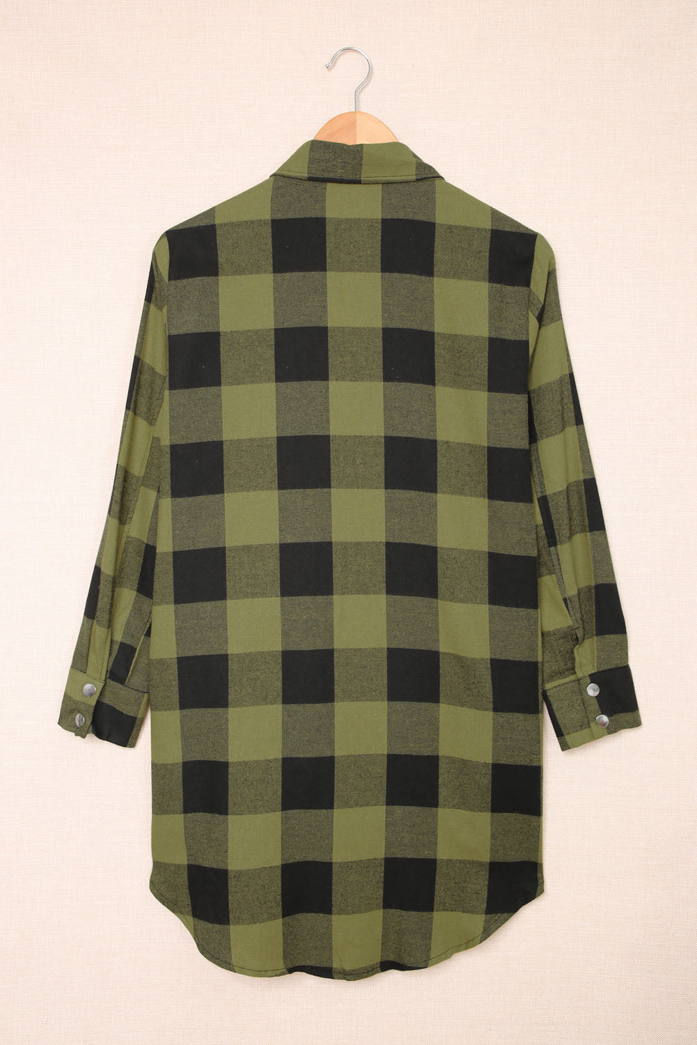 Green Turn-down Collar Plaid Shirt Coat - Premium Outerwear from Momma Done Gone Crafty- Just $28.00! Shop now at Momma Done Gone Crafty