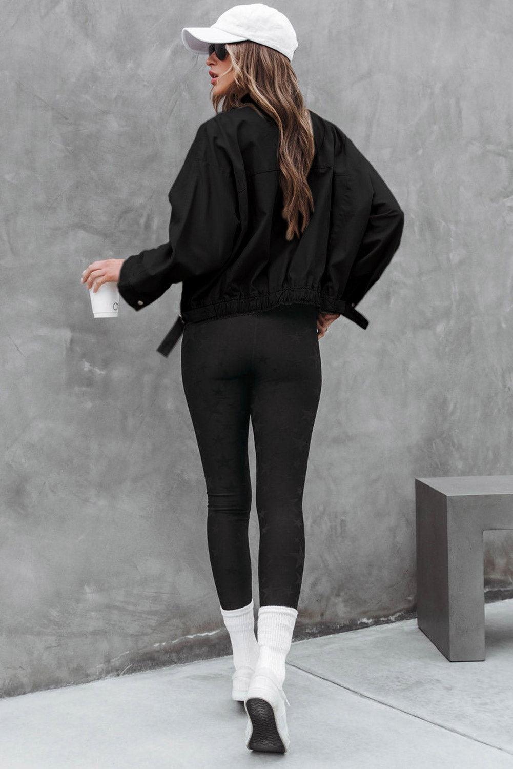 Black Solid Full Zipped Jacket - Premium Outerwear from Momma Done Gone Crafty- Just $68.94! Shop now at Momma Done Gone Crafty