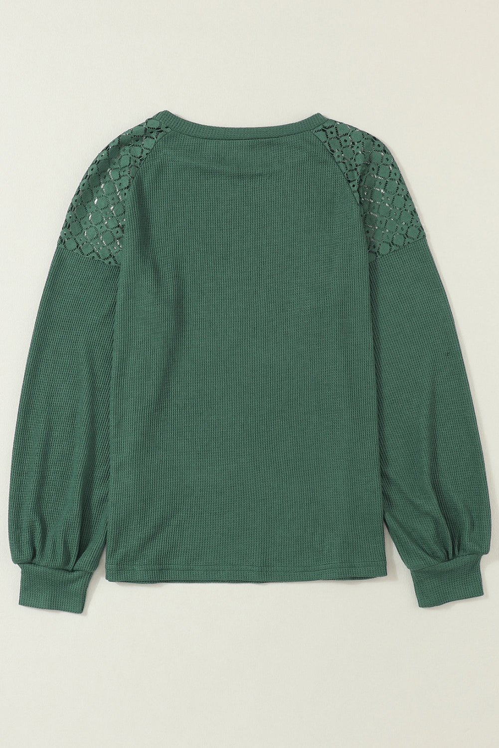 Green Lace Long Sleeve Textured Pullover - Premium Tops from Momma Done Gone Crafty- Just $29.46! Shop now at Momma Done Gone Crafty