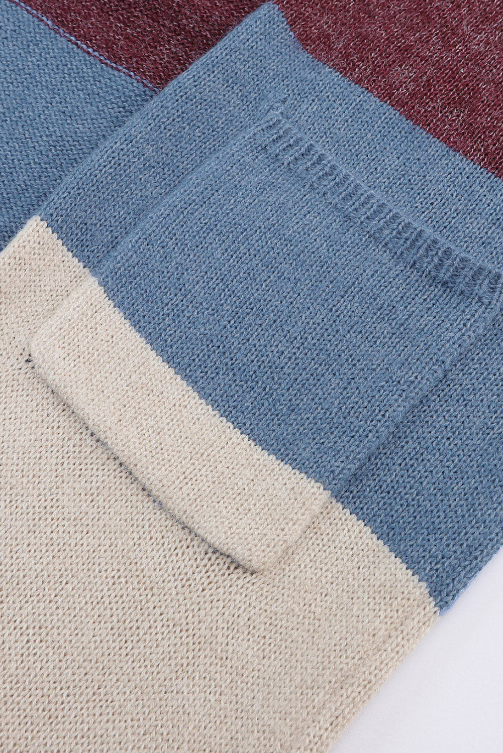 Multicolor Colorblock Open Front Long Knit Cardigan - Premium Tops from Momma Done Gone Crafty- Just $57.90! Shop now at Momma Done Gone Crafty