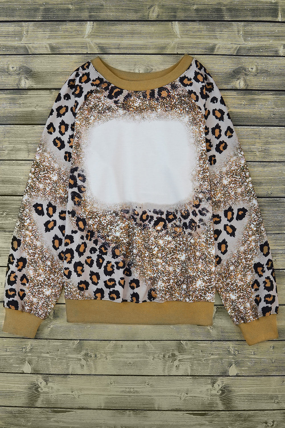 Leopard Print Bleached Long Sleeve Top - Premium Tops from Momma Done Gone Crafty- Just $34.60! Shop now at Momma Done Gone Crafty