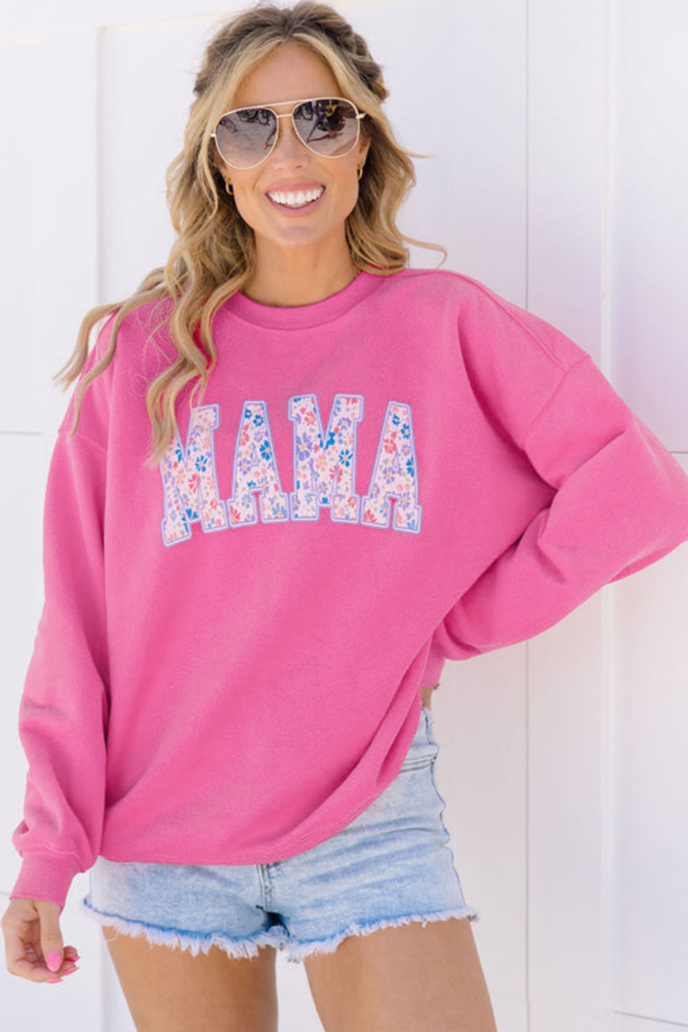 Rose Red Floral MAMA Embroidered Graphic Pullover Sweatshirt - Premium Tops/Sweatshirts & Hoodies from Ashes 2 Wildflowers Boutique, LLC- Just $31.48! Shop now at Ashes 2 Wildflowers Boutique, LLC