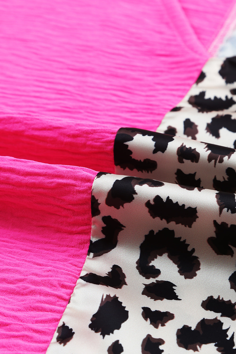 Rose Contrast Leopard Color Block Blouse - Premium Tops from Momma Done Gone Crafty- Just $34.40! Shop now at Momma Done Gone Crafty