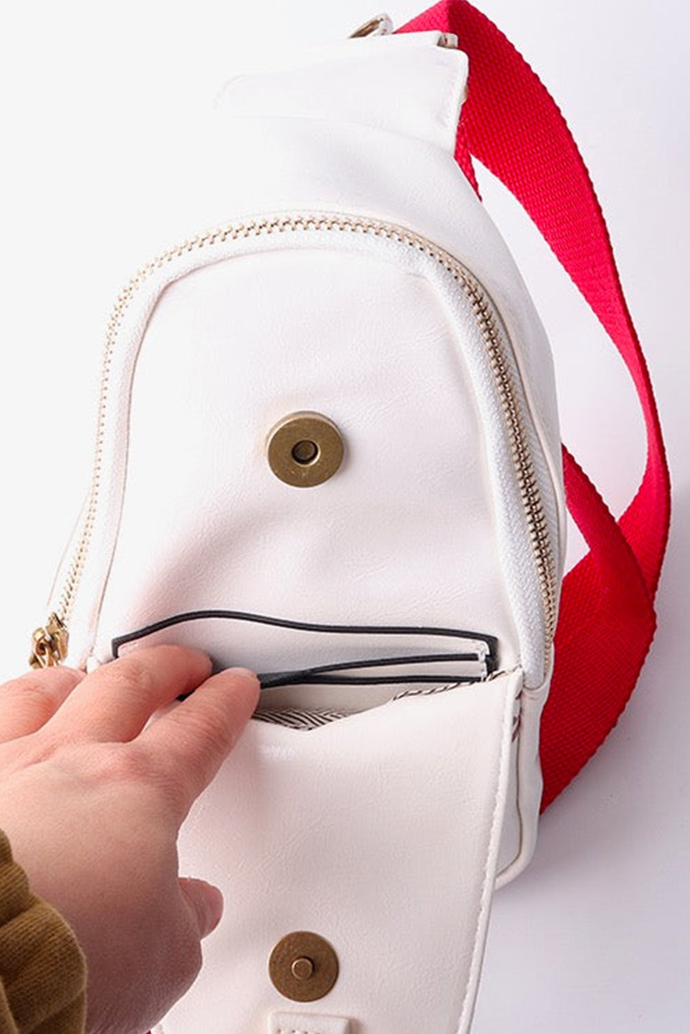 Racing Red Balls Pattern PU Leather Zipped Sling Bag - Premium Shoes & Bags/Crossbody Bags from Momma Done Gone Crafty- Just $49.99! Shop now at Momma Done Gone Crafty