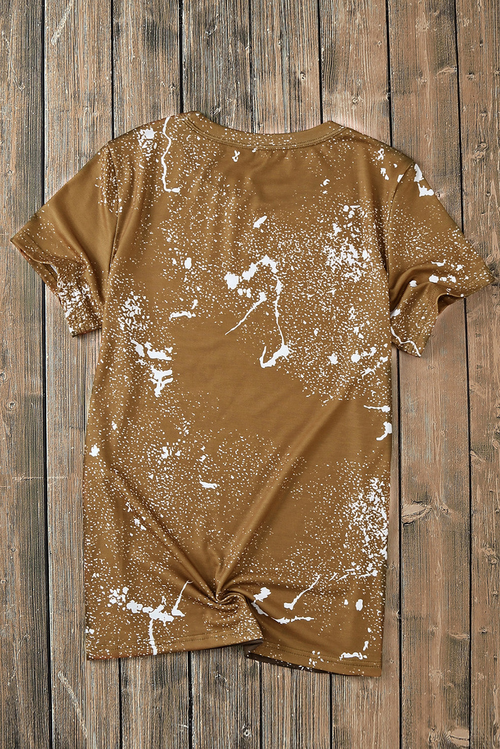 Orange Bleached Blank Crew Neck Short Sleeve Top - Premium Tops from Momma Done Gone Crafty- Just $56.40! Shop now at Momma Done Gone Crafty