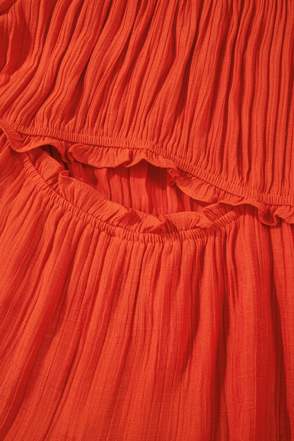 Orange Off Shoulder Balloon Sleeve Cutout Ruffled Maxi Dress - Premium Dresses from Momma Done Gone Crafty- Just $54.99! Shop now at Momma Done Gone Crafty