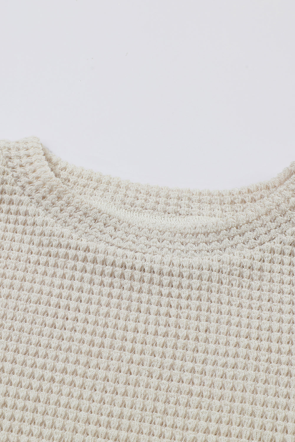 Beige Sunflower Mesh Bubble Sleeve Waffle Knit Top - Premium Tops from Momma Done Gone Crafty- Just $27.75! Shop now at Momma Done Gone Crafty