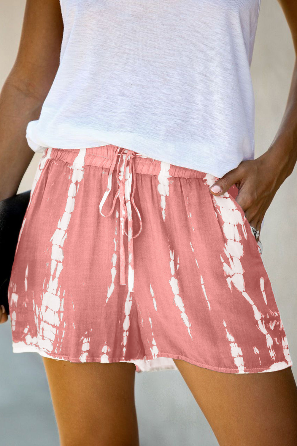 Pink Tie Dye Drawstring Casual Shorts - Premium Bottoms from Momma Done Gone Crafty- Just $44.10! Shop now at Momma Done Gone Crafty