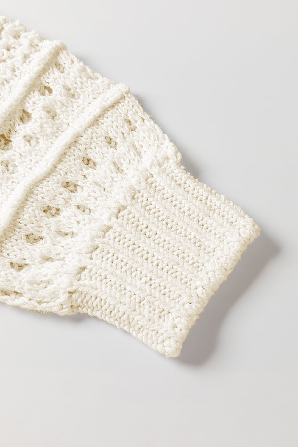 White Solid Color Pointelle Knit Puff Sleeve Sweater - Premium Tops from Momma Done Gone Crafty- Just $40.20! Shop now at Momma Done Gone Crafty